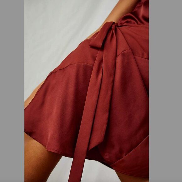 Women's S Intimately FP Like Me Or Love Me Slip Silky DeepV Neck Side Tie Close - Picture 4 of 9